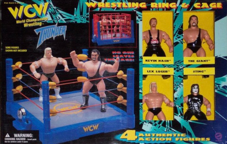 WCW OSFTM 4.5" Articulated Wrestling Rings & Playsets: Wrestling Ring & Cage [Thunder] Action & Toy Figures PWcatalog