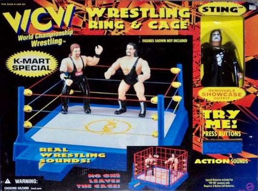 WCW OSFTM 6.5" Articulated Wrestling Rings & Playsets: Wrestling Ring & Cage [With Sting, Exclusive]