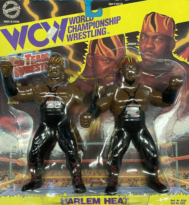 WCW OSFTM Collectible Wrestlers [LJN Style] Tag Team Wrestlers Series 1 Harlem Heat: Stevie Ray & Booker T [With Black Gear] Action & Toy Figures PWcatalog