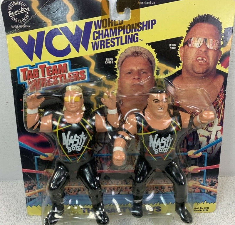WCW OSFTM Collectible Wrestlers [LJN Style] Tag Team Wrestlers Series 1 The Nasty Boys: Brian Knobs & Jerry Sags [With Black Shirts] Action & Toy Figures PWcatalog