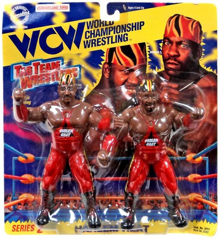 WCW OSFTM Collectible Wrestlers [LJN Style] Tag Team Wrestlers Series 2 Harlem Heat: Stevie Ray & Booker T [With Red Gear] Action & Toy Figures PWcatalog