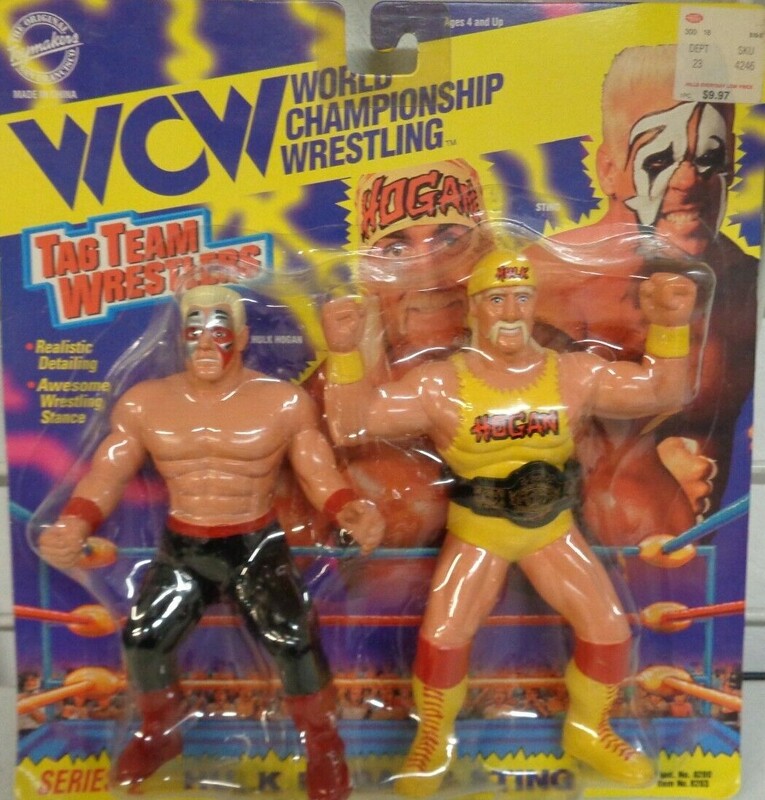 WCW OSFTM Collectible Wrestlers [LJN Style] Tag Team Wrestlers Series 2 Hulk Hogan & Sting [With Black Tights] Action & Toy Figures PWcatalog