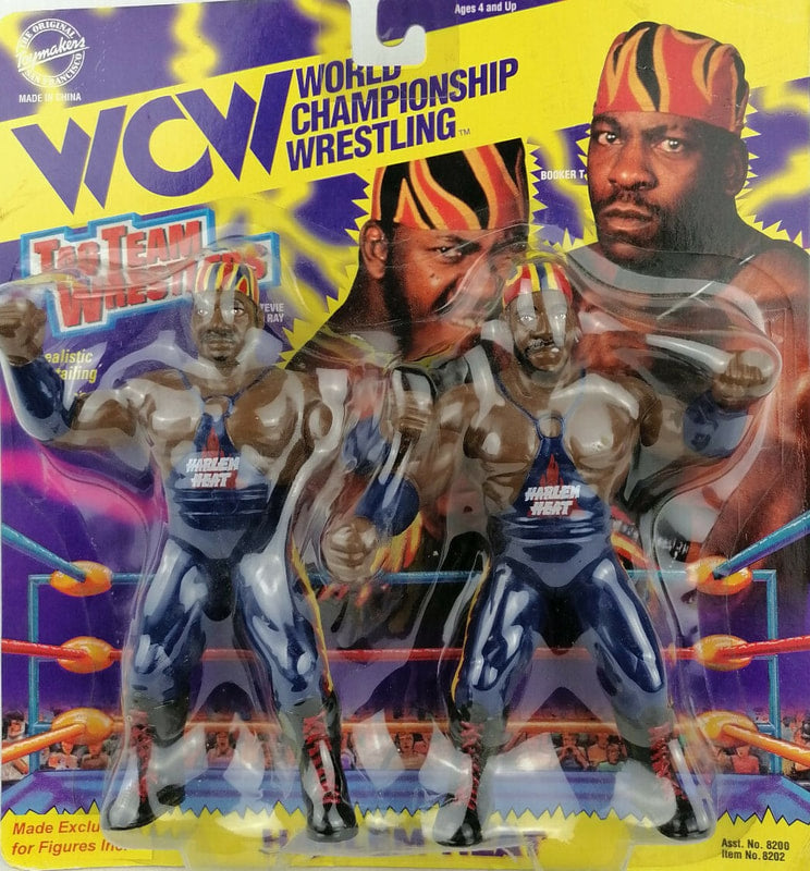WCW OSFTM Collectible Wrestlers [LJN Style] Tag Team Wrestlers Series 3 Harlem Heat: Stevie Ray & Booker T [With Blue Gear, Exclusive] Action & Toy Figures PWcatalog