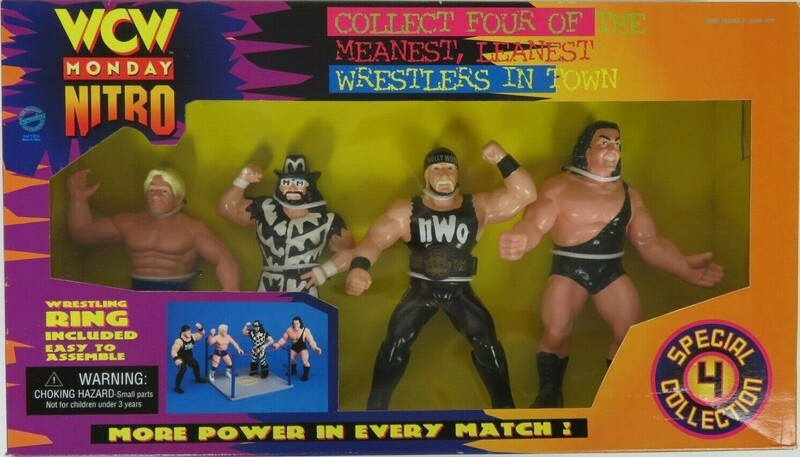 WCW OSFTM Collectible Wrestlers [LJN Style] Multipack: Four of the Meanest, Leanest Wrestlers in Town: Ric Flair, Randy Savage, Hollywood Hogan & The Giant Action & Toy Figures PWcatalog