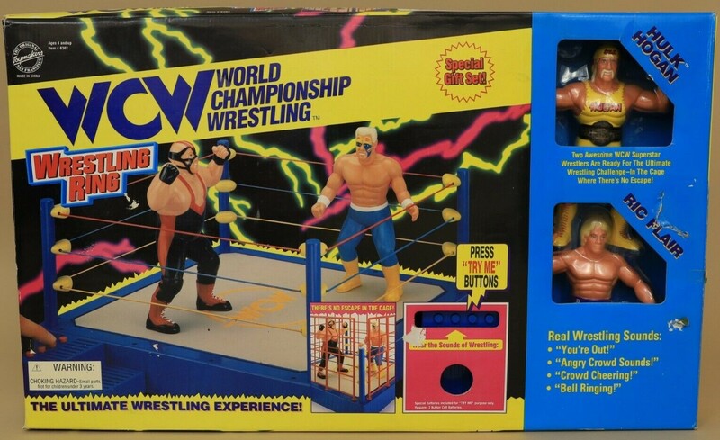 WCW OSFTM Collectible Wrestlers [LJN Style] Wrestling Ring [With Hulk Hogan & Ric Flair] Action & Toy Figures PWcatalog