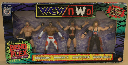 WCW Toy Biz Bend 'N' Flex Goldberg, Booker T, Scott Hall & Kevin Nash