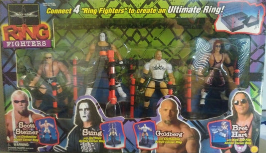 WCW Toy Biz Ring Fighters Scott Steiner, Sting, Goldberg & Bret Hart