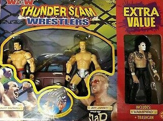 WCW Toy Biz Thunder Slam Wrestlers Buff Bagwell, Jeff Jarrett & Vampiro