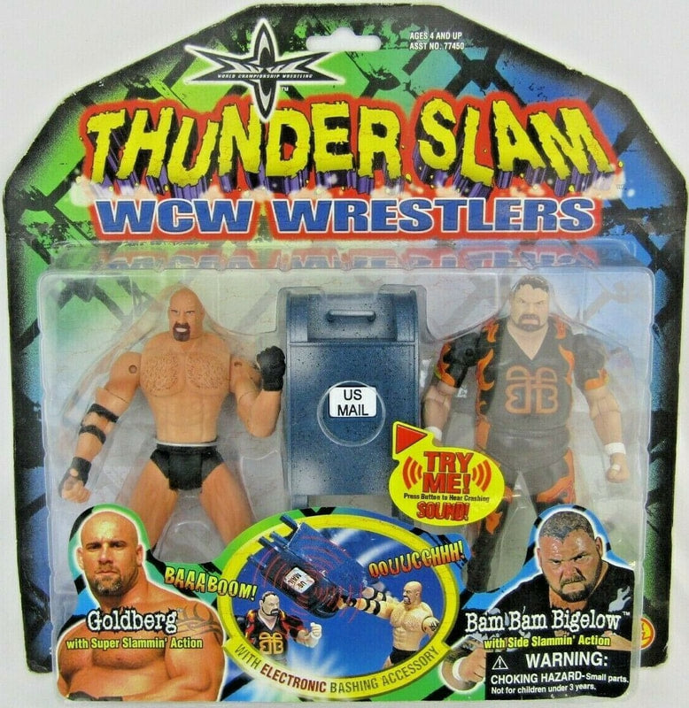 WCW Toy Biz Thunder Slam Wrestlers Goldberg & Bam Bam Bigelow