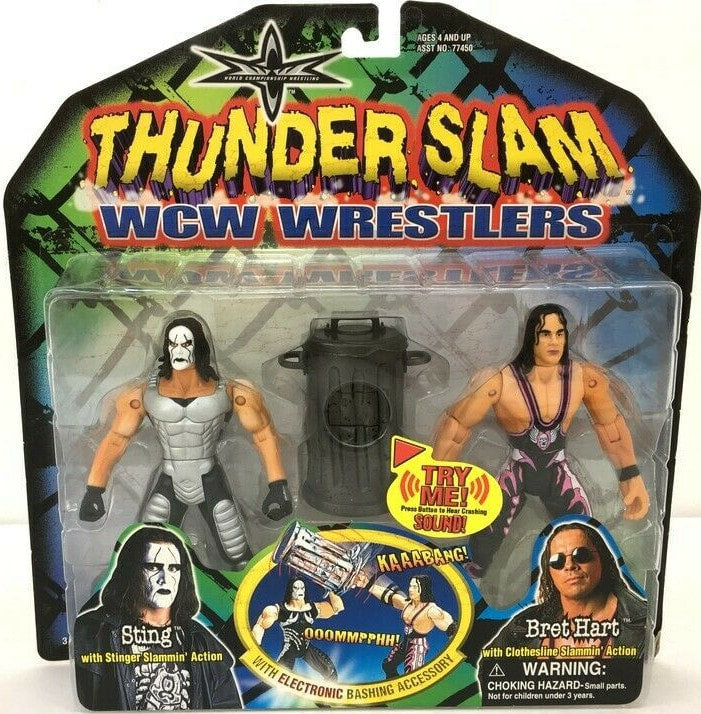 WCW Toy Biz Thunder Slam Wrestlers Sting & Bret Hart