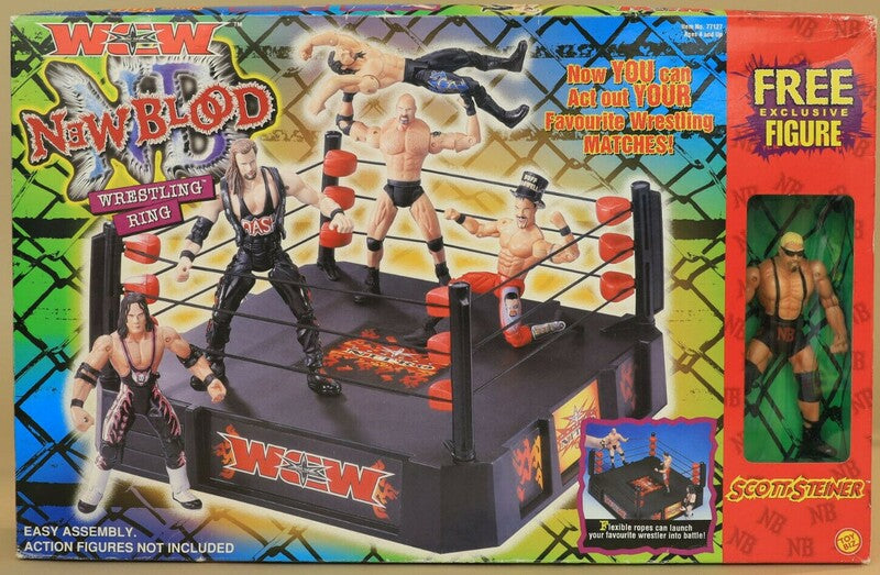WCW Toy Biz WCW New Blood Wrestling Ring [With Scott Steiner] Action & Toy Figures PWcatalog