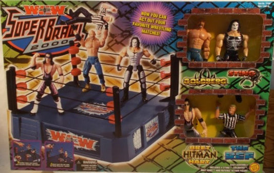 WCW Toy Biz WCW SuperBrawl 2000 [With Goldberg, Sting, Bret "Hitman" Hart & The Ref]