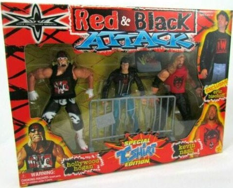 WCW Toy Biz Red & Black Attack: Hollywood Hogan, Eric Bischoff [Black Hair] & Kevin Nash Action & Toy Figures PWcatalog