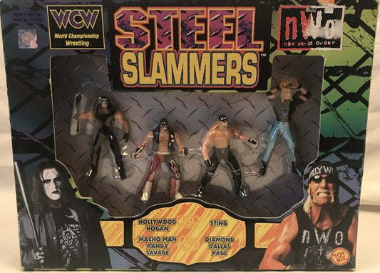 WCW Toy Biz Steel Slammers Sting, "Macho Man" Randy Savage, Hollywood Hogan & Diamond Dallas Page