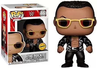 WWE Funko POP! Vinyls 46 The Rock [With Black Shirt, Chase] Action & Toy Figures PWcatalog