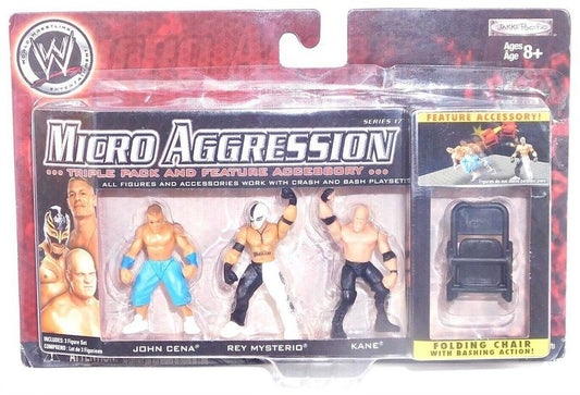 WWE Jakks Pacific Micro Aggression 17 John Cena, Rey Mysterio & Kane
