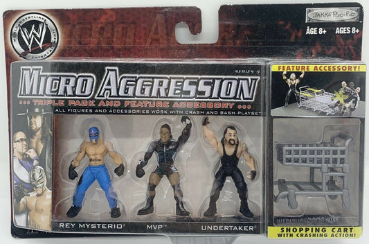WWE Jakks Pacific Micro Aggression 9 Rey Mysterio, MVP & Undertaker