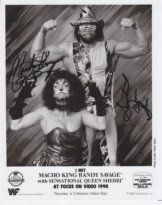 1990 Macho King Randy Savage Sensational Queen Sherri (Signed) Coliseum Video