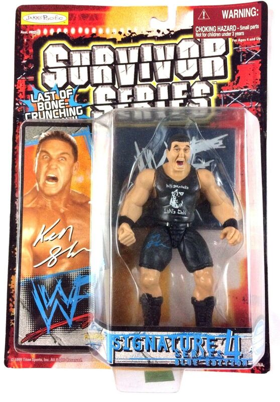 1999 WWF Jakks Pacific Signature Series 4 "Blue Edition" Ken Shamrock [With Blue Signature] Action & Toy Figures PWcatalog
