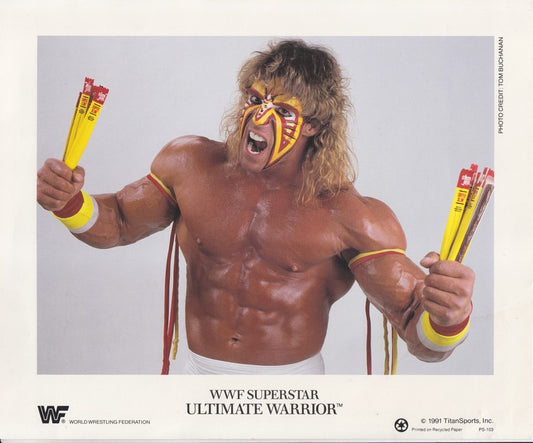 WWF-Promo-Photos1991-Ultimate-Warrior-Slim-Jim-promo-RARE-color-