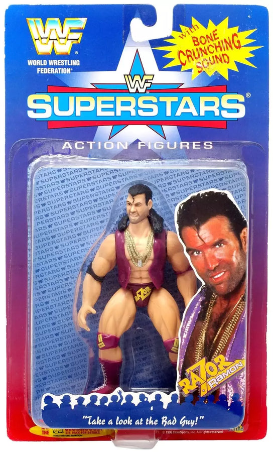 1996 WWF Jakks Pacific Superstars Series 1 Razor Ramon [J-Hook Card] Action & Toy Figures PWcatalog