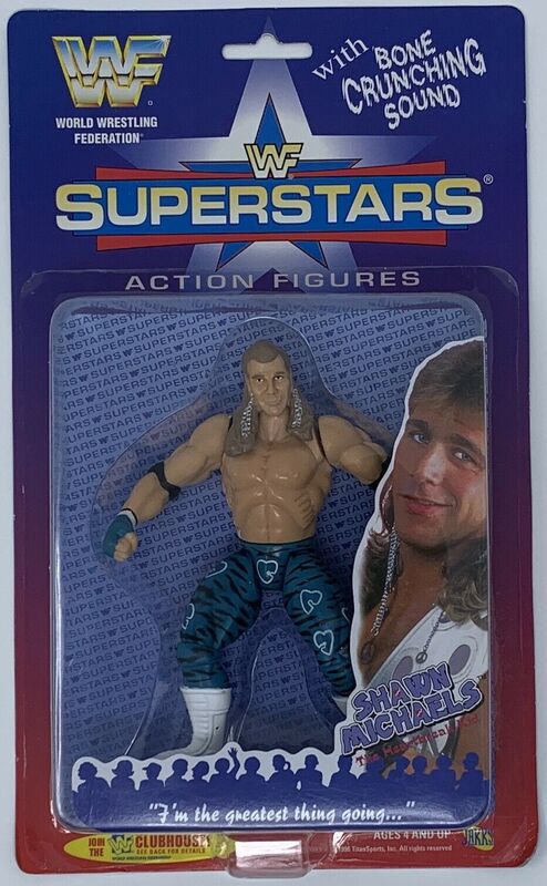 1996 WWF Jakks Pacific Superstars Series 1 Shawn Michaels [Butterfly Card] Action & Toy Figures PWcatalog