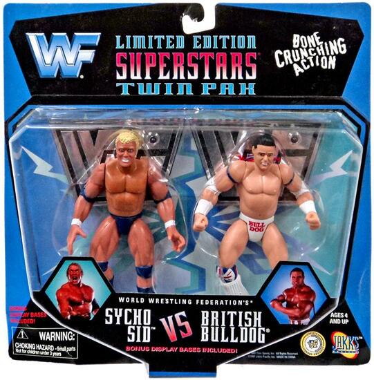 1997 WWF Jakks Pacific Superstars 2-Pack: Sycho Sid vs. British Bulldog [Exclusive] Action & Toy Figures PWcatalog