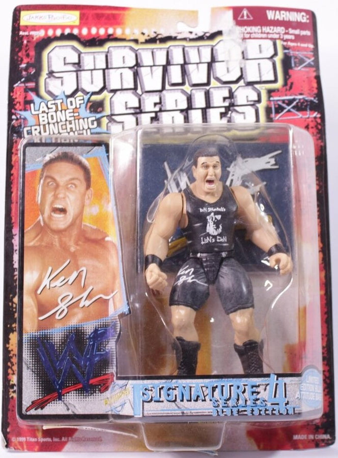1999 WWF Jakks Pacific Signature Series 4 "Blue Edition" Ken Shamrock [With White Signature] Action & Toy Figures PWcatalog