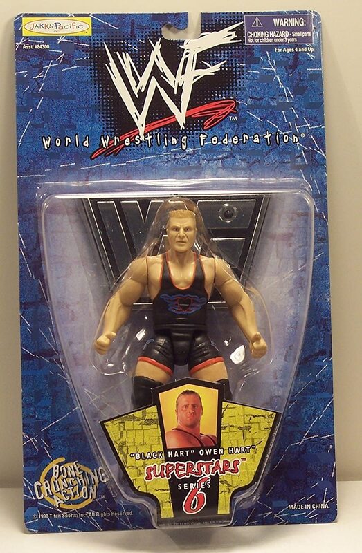 1998 WWF Jakks Pacific Superstars Series 6 "Black Hart" Owen Hart Action & Toy Figures PWcatalog