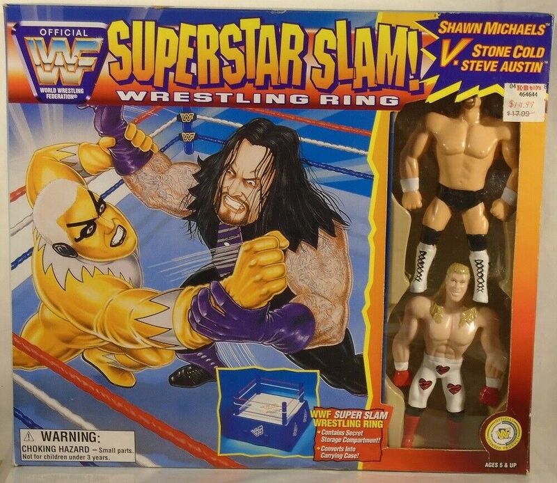 WWF Just Toys Bend-Ems Superstar Slam! Wrestling Ring [With Shawn Michaels & Stone Cold Steve Austin] Action & Toy Figures PWcatalog