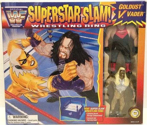 WWF Just Toys Bend-Ems Superstar Slam! Wrestling Ring [With Goldust & Vader]