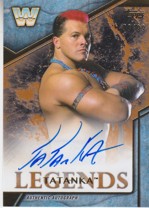2017 Topps WWE Legends Tatanka auto 2018 approx value:$15 PW Catalog