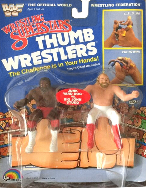 WWF LJN Wrestling Superstars Thumb Wrestlers Junk Yard Dog vs. Big John Studd