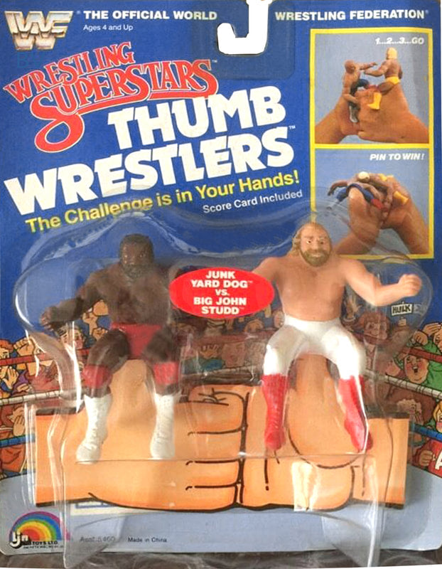 WWF LJN Wrestling Superstars Thumb Wrestlers Junk Yard Dog vs. Big John Studd Action & Toy Figures PWcatalog