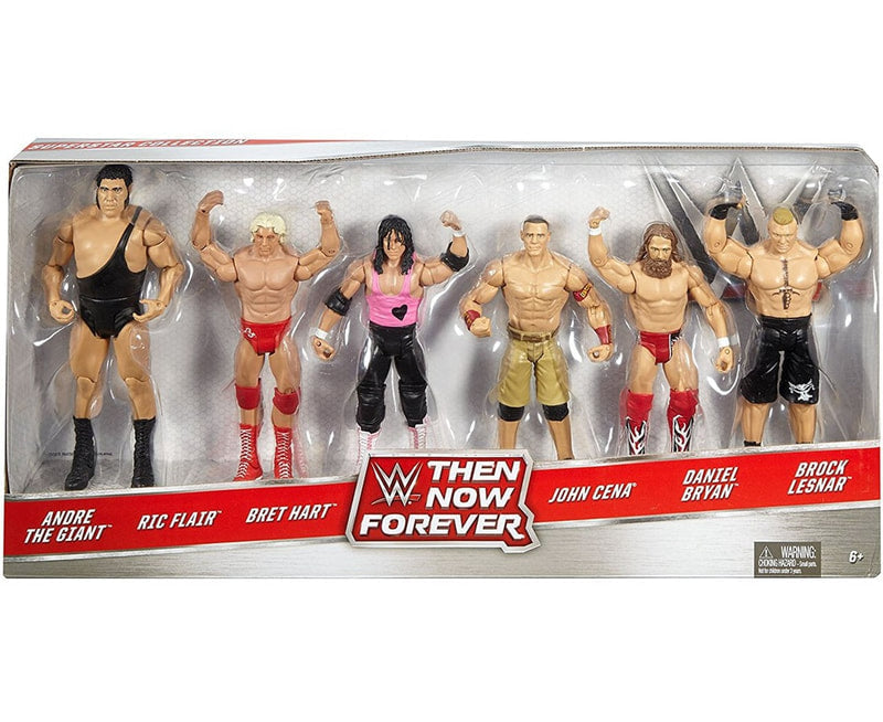 WWE Mattel Then, Now, Forever Multipack: Andre the Giant, Ric Flair, Bret Hart, John Cena, Daniel Bryan & Brock Lesnar [Exclusive] Action & Toy Figures PWcatalog
