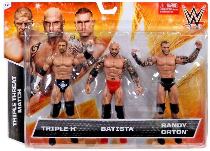 WWE Mattel Triple Threat Match 4 Triple H vs. Batista vs. Randy Orton [Exclusive] Action & Toy Figures PWcatalog