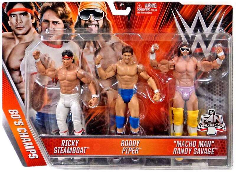 WWE Mattel 3-Packs 4 80's Champs: Ricky Steamboat, Roddy Piper & "Macho Man" Randy Savage [Exclusive] Action & Toy Figures PWcatalog