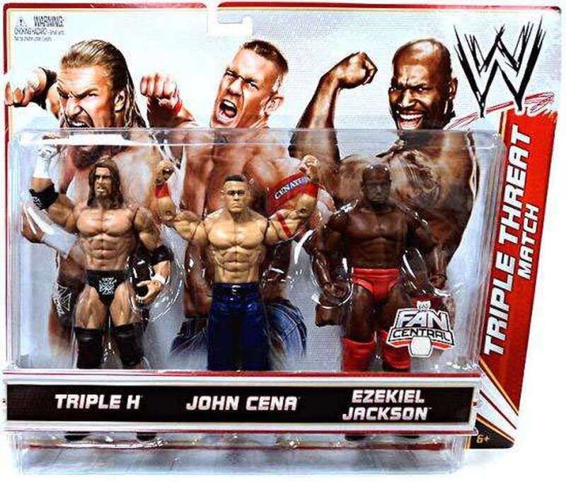 WWE Mattel Triple Threat Match 1 Triple H vs. John Cena vs. Ezekiel Jackson [Exclusive] Action & Toy Figures PWcatalog