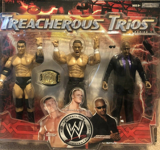 WWE Jakks Pacific Treacherous Trios 7 Randy Orton, John Cena & Jonathan Coachman