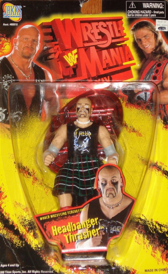 1998 WWF Jakks Pacific WrestleMania XIV Headbanger Thrasher Action & Toy Figures PWcatalog