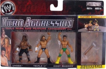 WWE Jakks Pacific Micro Aggression 11 Umaga, Triple H & Cody Rhodes