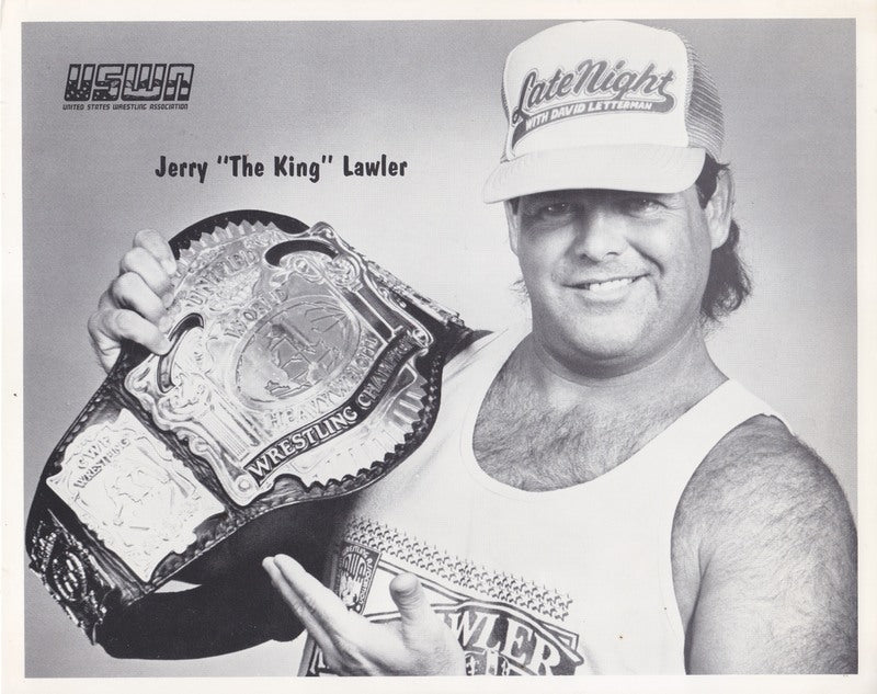 1989 USWA UNIFIED WORLD CHAMPION Jerry "The King" Lawler vintage Promo Photo PWcatalog