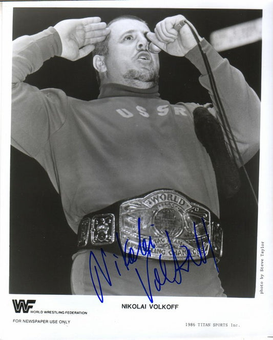 1986 WWF TAG CHAMPION Nikolai Volkoff (signed) PWcatalog