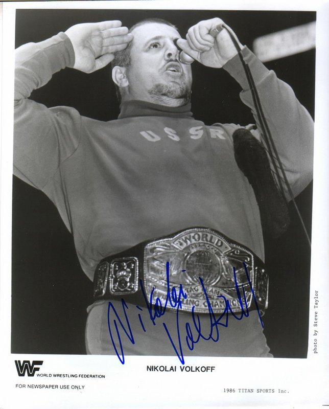 1986 WWF TAG CHAMPION Nikolai Volkoff (signed) PWcatalog