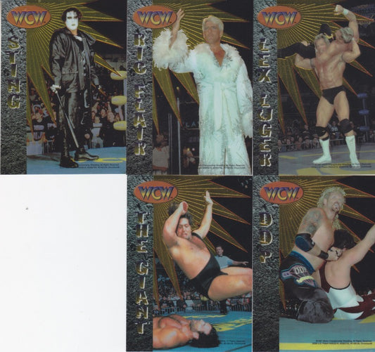 1997 WCW Chromium Stickers set (5) &nbsp; approx 2020 value:$100