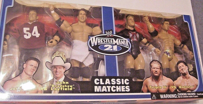 WWE Jakks Pacific Classic Matches [WrestleMania 21]: John Cena vs. John "Bradshaw" Layfield & Triple H vs. Batista Action & Toy Figures PWcatalog