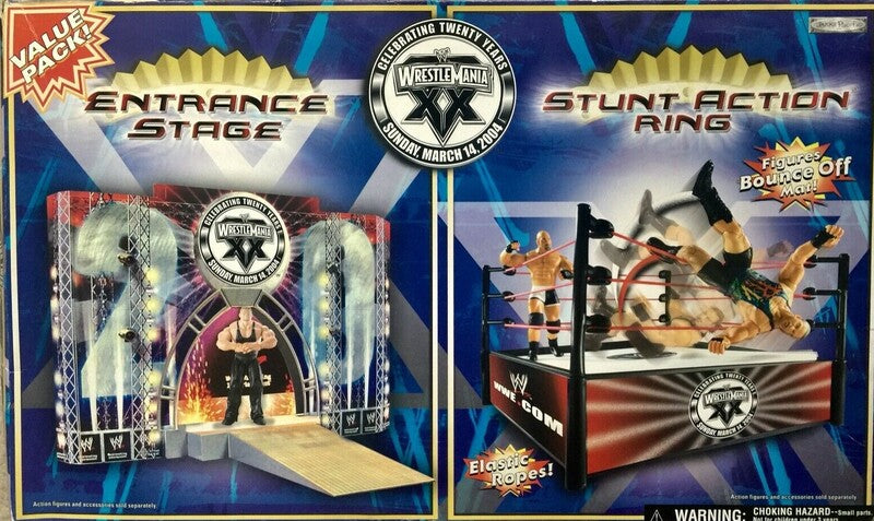WWE Jakks Pacific WrestleMania XX Entrance Stage & Stunt Acton Ring Value Pack Action & Toy Figures PWcatalog