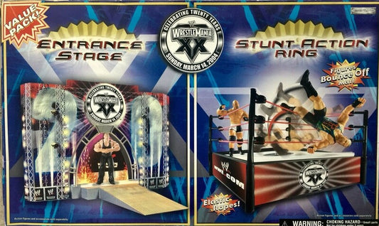 WWE Jakks Pacific WrestleMania XX Entrance Stage & Stunt Acton Ring Value Pack Action & Toy Figures PWcatalog