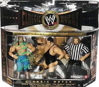 WWE Jakks Pacific Classic Superstars 3-Packs 1 WrestleMania V: Andre the Giant vs. Jake "The Snake" Roberts with Big John Studd as Guest Referee [With Single-Strap Andre the Giant]