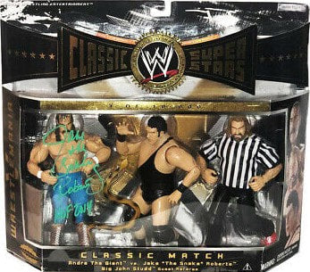 WWE Jakks Pacific Classic Superstars 3-Packs 1 WrestleMania V: Andre the Giant vs. Jake "The Snake" Roberts with Big John Studd as Guest Referee [With Single-Strap Andre the Giant] Action & Toy Figures PWcatalog